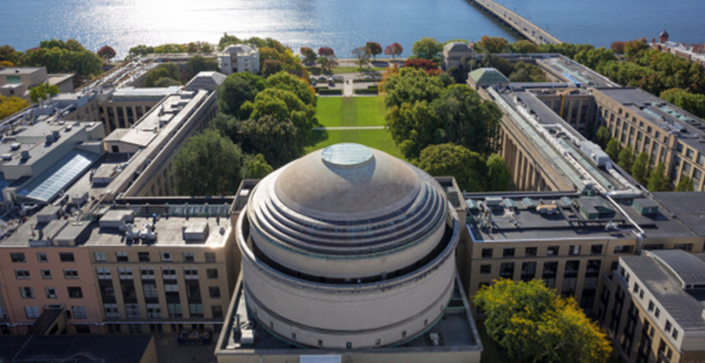 Sweeping aerial view of MIT campus