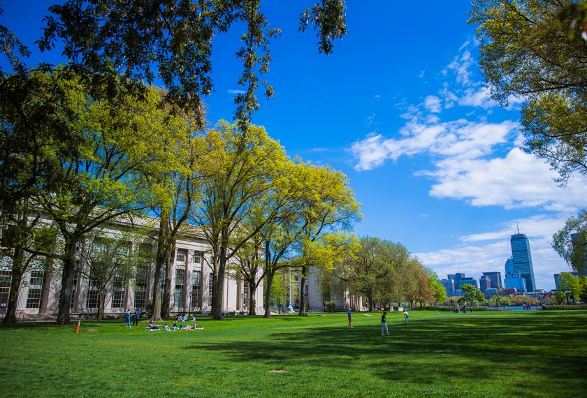 A photo of the MIT Campus at springtime.