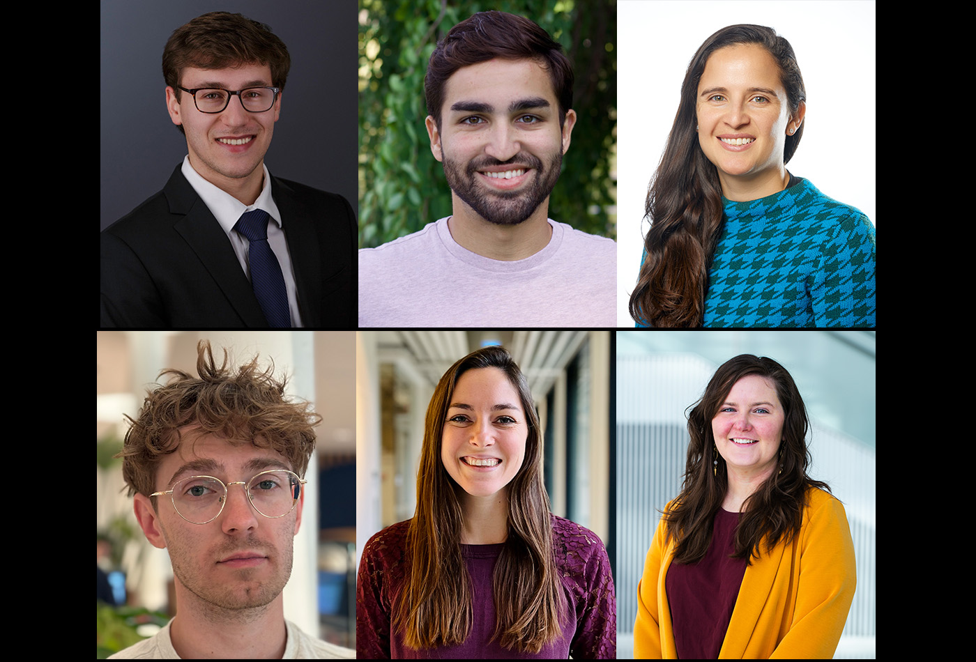 Headshots (three on top, three on the bottom) of the six winners of the Mentorship Spotlight Award for Fall 2025.
