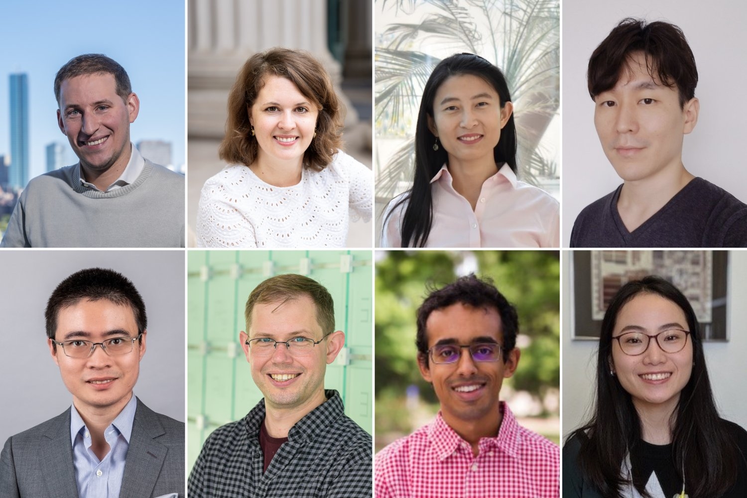 The MIT faculty named 2026 Sloan Research Fellows include: (top row, l-r) Jacopo Borga, Anna-Christina Eilers, Linlin Fan, and Yoon Kim; (bottom row, l-r) Haihao Lu, Brett McGuire, Anand Natarajan, and Mengjia Yan.