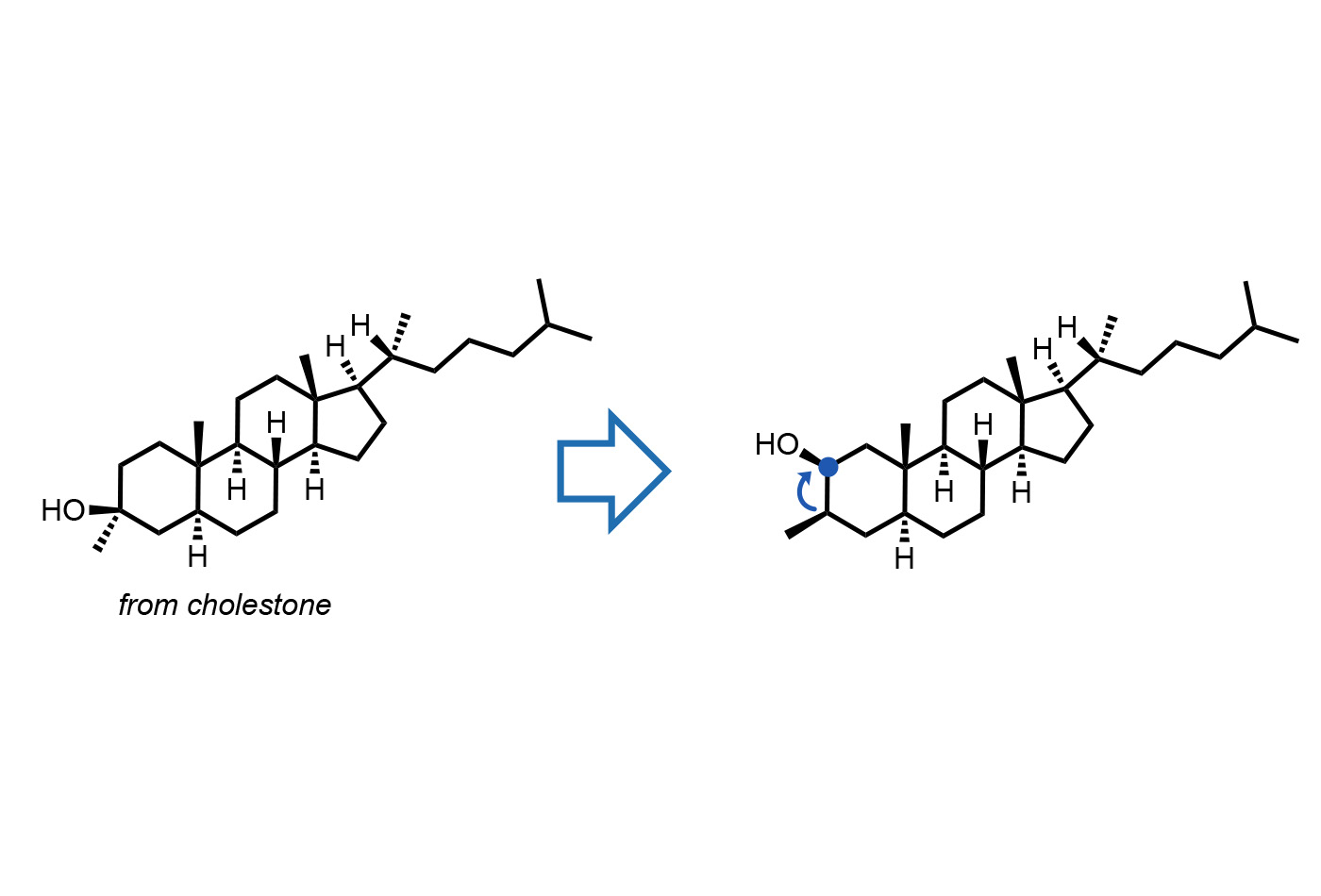 An image depicting a relocated alcohol group on an organic molecule.