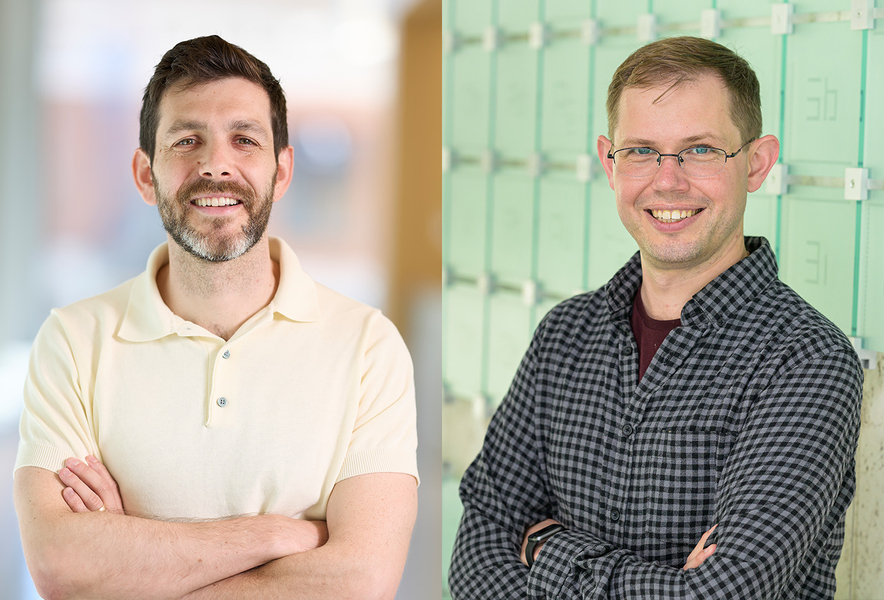 Side by side headshots of Jacob Andreas and Brett McGuire.