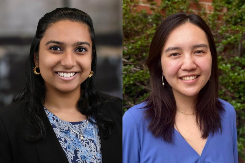 Mitali Chowdhury '24 (left) and Christina Kim '24