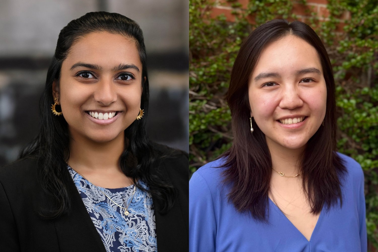 Mitali Chowdhury '24 (left) and Christina Kim '24