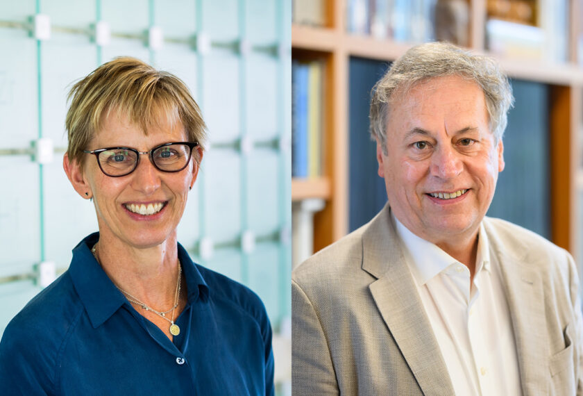 Side by side headshots of Laura Kiessling and Ron Raines.