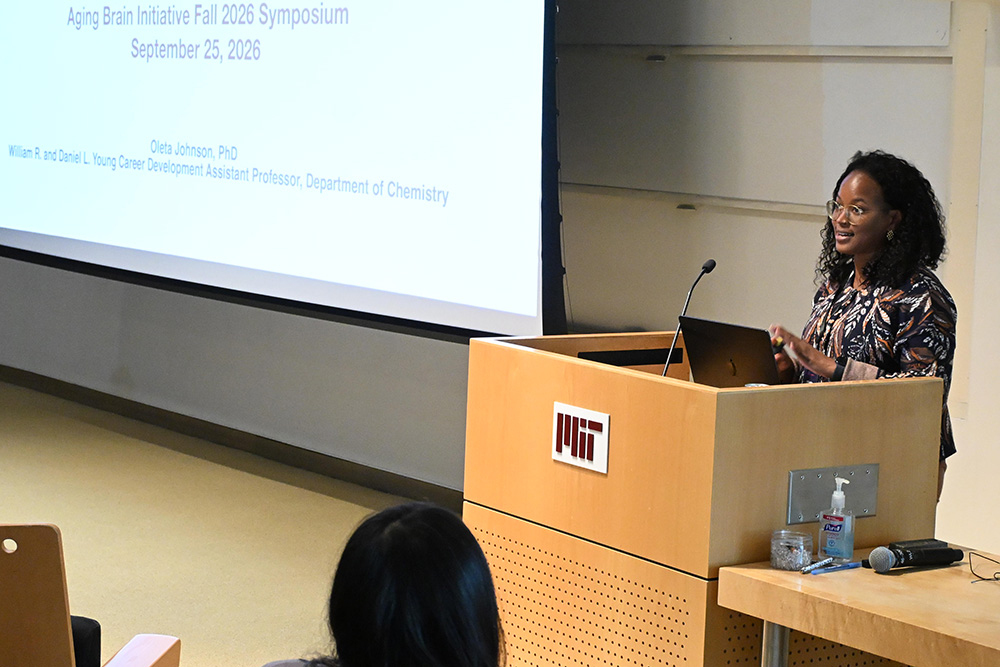 Oleta Johnson, William R (1964) and Daniel L. (1995) Young Career Development Assistant Professor of Chemistry, talks about research to prevent harmful protein aggregation.
